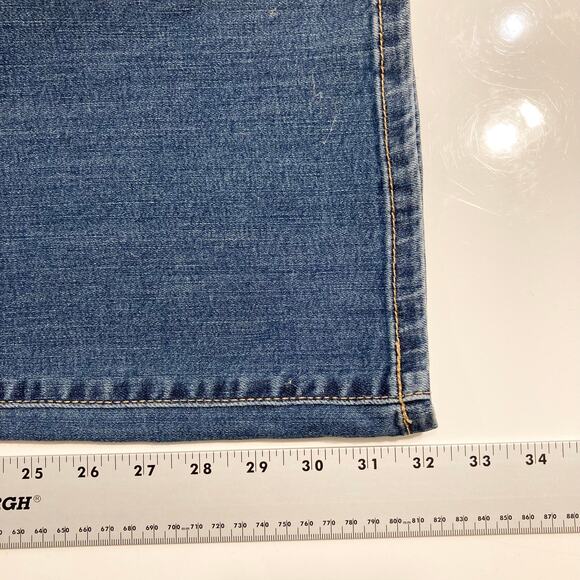 INGRID + ISABEL Jeans 12 Maternity Stretch-Panel Bootcut Blue Dark Wash - Picture 9 of 11